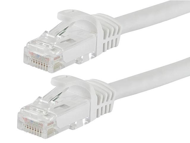 Monoprice Cat5e Ethernet Patch Cable - 100 Feet - White Network Internet Cord - RJ45, Stranded, 350Mhz, UTP, Pure Bare Copper Wire, 24AWG -...