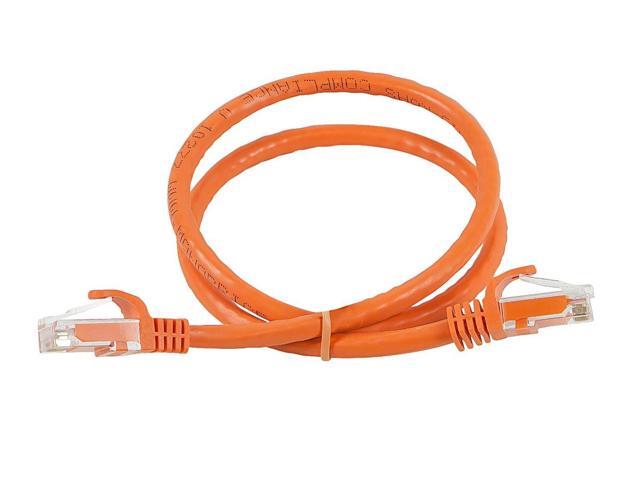 Monoprice Cat6 Ethernet Patch Cable - 1 Feet - Orange Network Internet Cord - Snagless RJ45, Stranded, 550Mhz, UTP, Pure Bare Copper Wire, 24AWG...