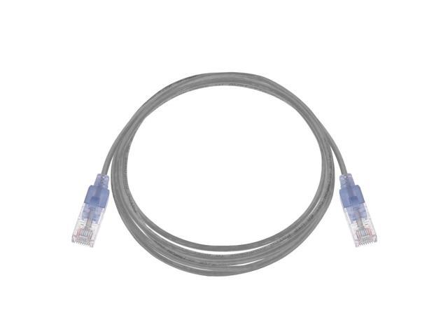 Monoprice SlimRun Cat6A Ethernet Patch Cable - Network Internet Cord - RJ45, 550Mhz, UTP, Pure Bare Copper Wire, 10G, 30AWG, 7ft, Gray, 10-Pack