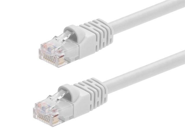 Monoprice Cat6 Ethernet Patch Cable - 3 Feet - White Network Internet Cord - RJ45, Stranded, 550Mhz, UTP, Pure Bare Copper Wire, 24AWG