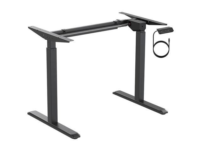 Monoprice Height Adjustable Sit Stand Riser Table Desk Frame - Black With Electric Single Motor, Compatible With Desktops From 39 Inches Up To 63...