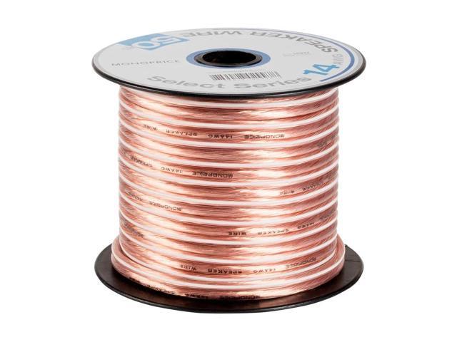 Monoprice Select Series 14 Gauge AWG Speaker Wire / Cable - 50ft Jacketed In Durable Plastic With A Color Coded Conductor For Home Theater, Car...