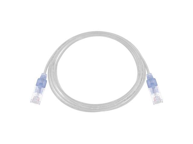 Monoprice SlimRun Cat6A Ethernet Patch Cable - Network Internet Cord - RJ45, 550Mhz, UTP, Pure Bare Copper Wire, 10G, 30AWG, 7ft, White, 10-Pack