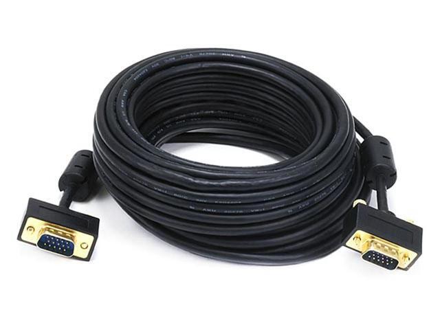 Monoprice Ultra Slim SVGA Super VGA M/M Monitor Cable - 35 Feet With Ferrites 30/32AWG, Gold Plated Connector