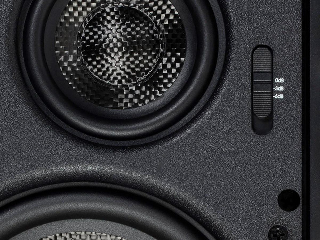 Monoprice 3-Way Carbon Fiber In-Wall Speakers - 6.5 Inch (Pair) With Magnetic Grille - Alpha Series