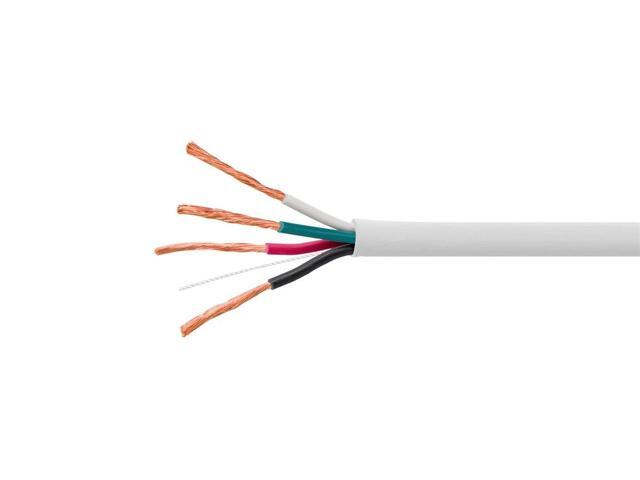 Monoprice Speaker Wire, CL2 Rated, 4-Conductor, 16AWG, 1000ft, White