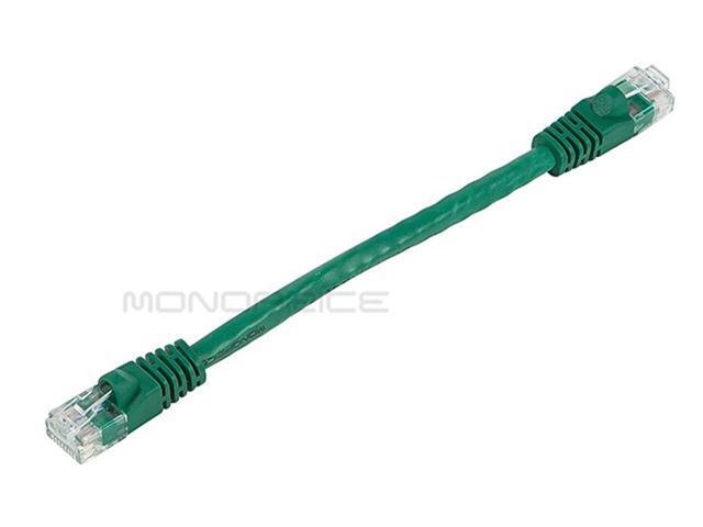 Monoprice Cat6 Ethernet Patch Cable - 0.5 Feet - Green Network Internet Cord - RJ45, Stranded, 550Mhz, UTP, Pure Bare Copper Wire, 24AWG -...