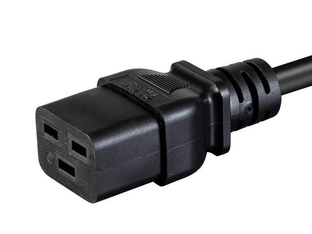 Monoprice Power Cord - 6 Feet - Black IEC 60320 C19 to IEC 60320 C14, 16AWG, 10A, SJT, 100-250V