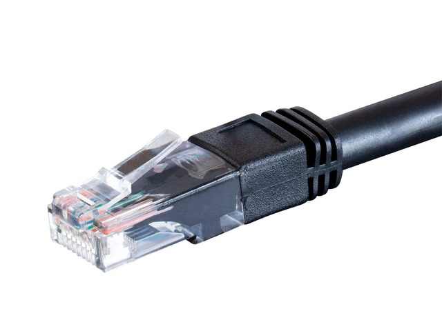 Monoprice Cat6 Ethernet Patch Cable - 3 Feet - Black Snagless RJ45, Stranded, 550MHz, UTP, Pure Bare Copper Wire, 24AWG, Outdoor Rated