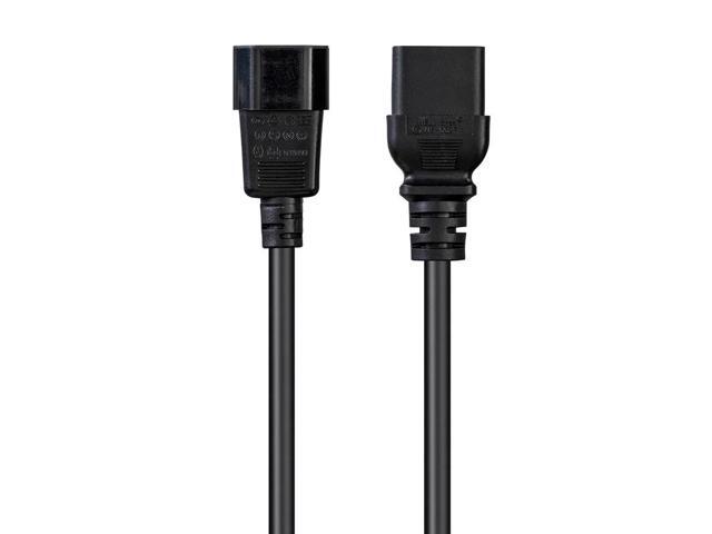 Monoprice Power Cord - 6 Feet - Black IEC 60320 C19 to IEC 60320 C14, 16AWG, 10A, SJT, 100-250V