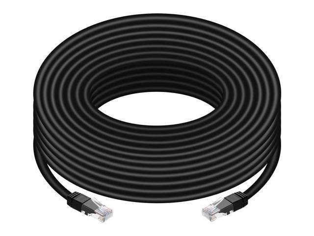 Monoprice Cat6 Ethernet Patch Cable - 75 Feet - Black Snagless RJ45, Stranded, 550MHz, UTP, Pure Bare Copper Wire, 24AWG, Outdoor Rated