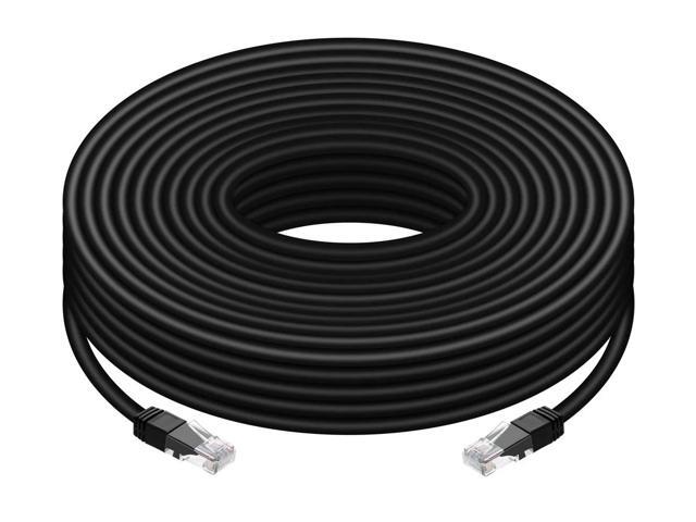 Monoprice Cat6 Ethernet Patch Cable - 100 Feet - Black Snagless RJ45, Stranded, 550MHz, UTP, Pure Bare Copper Wire, 24AWG, Outdoor Rated