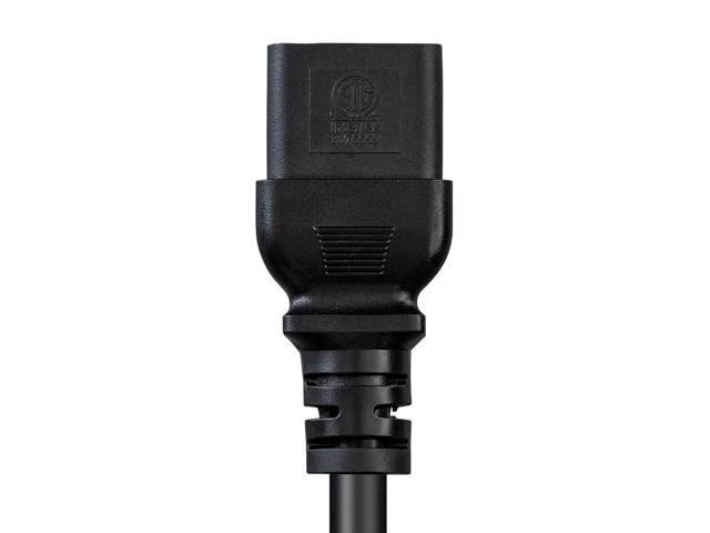 Monoprice Heavy Duty Computer Power Cord - 10 Feet - Black IEC 60320 C19 to NEMA 5-15P, 14AWG, 15A, SJT, 125V