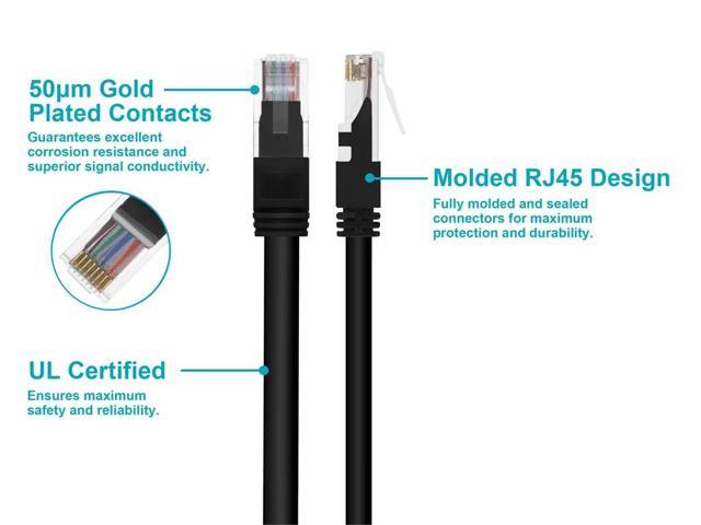 Monoprice Cat6 Ethernet Patch Cable - 100 Feet - Black Snagless RJ45, Stranded, 550MHz, UTP, Pure Bare Copper Wire, 24AWG, Outdoor Rated