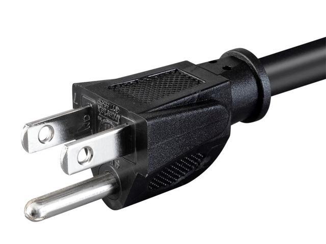 Monoprice Extension Cord - 15 Feet - Black NEMA 5-15P to NEMA 5-15R, 14AWG, 15A, SJT, 120V