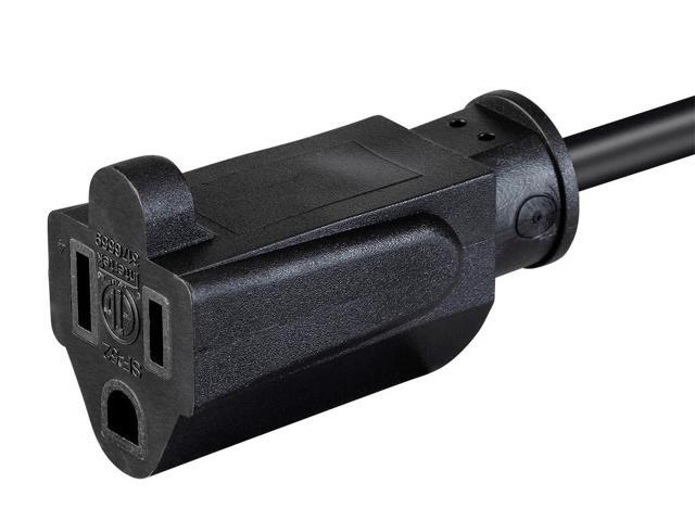 Monoprice Desktop Computer Power Cord - 2 Feet - Black IEC 60320 C14 to NEMA 5-15R, 18AWG, 10A, SVT, 125V