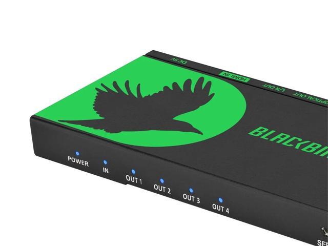 Monoprice Blackbird 4K 1x4 HDMI Splitter Supports HDMI 2.0 HDCP 2.2 4K@60Hz YCbCr 4:4:4 Featuring 4K to 1080p Downscaling - image 2