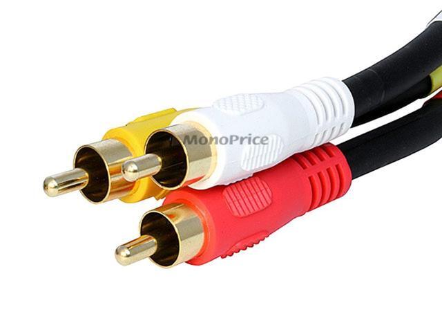 Monoprice RCA Coaxial Composite Video and Stereo Audio Cable, 1.5ft