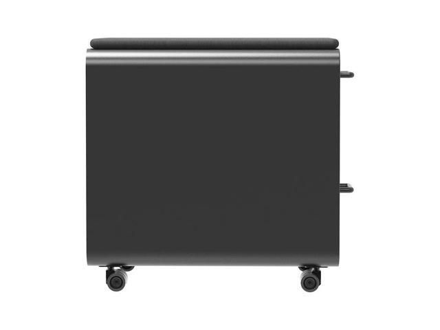 Monoprice Round Corner 2-Drawer File Cabinet - Black, Lockable With Seat Cushion - Workstream Collection