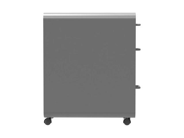 Monoprice Round Corner 3-Drawer File Cabinet - Gray With Lockable Drawer - Workstream Collection