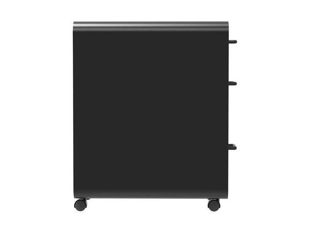 Monoprice Round Corner 3-Drawer File Cabinet - Black With Lockable Drawer - Workstream Collection