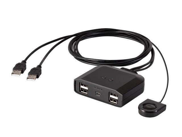 Monoprice 2x4 USB 2.0 Peripheral Sharing Switch, Allows 2 Computers to Share 4 USB Devices