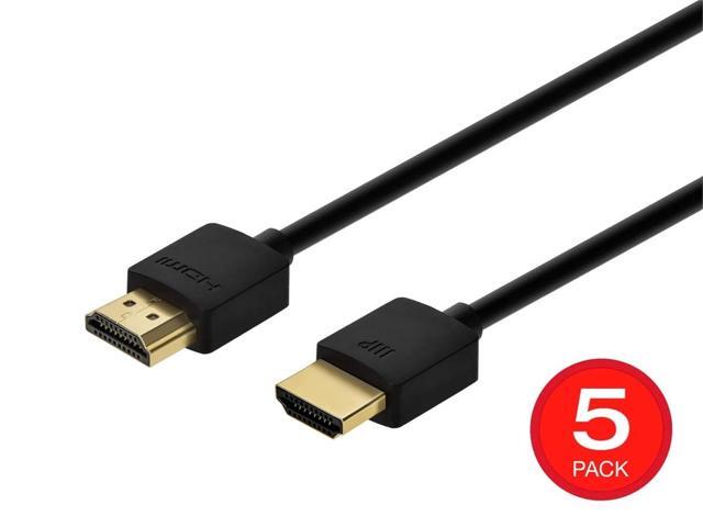 Monoprice Ultra 8K High Speed HDMI Cable - 3 Feet - Black (5 Pack) 48Gbps, 8K@60Hz, Dynamic HDR, eARC, Supports 3D Video and Multiview Video