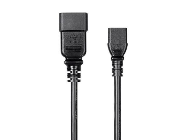 Monoprice 3-Prong Power Cord - 6 Feet - Black, IEC 60320 C20 to IEC 60320 C13, 14AWG, 15A, For Powering Computers, Monitors, and Other Essential...