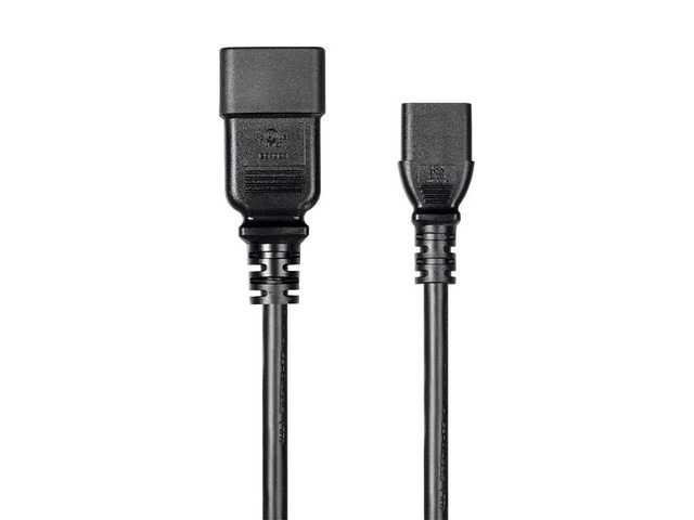 Monoprice Power Cord - 4 Feet - Black IEC 60320 C20 to IEC 60320 C13, 14AWG, 15A, 3-Prong, For Powering Computers, Monitors