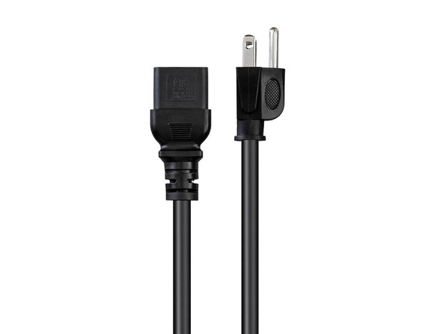 Monoprice Power Cord - 3 Feet - Black, NEMA 5-15P to IEC 60320 C19, 14AWG, 15A, 3-Prong, For Powering Computers, Servers, And Other Network Devices