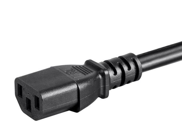 Monoprice Power Cord - 4 Feet - Black IEC 60320 C20 to IEC 60320 C13, 14AWG, 15A, 3-Prong, For Powering Computers, Monitors