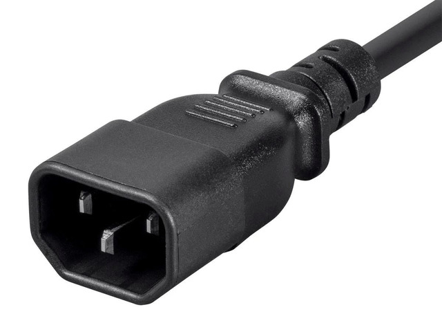 Monoprice Desktop Computer Power Cord - 3ft - Black, IEC 60320 C14 to NEMA 5-15R, For Computers, Servers, & Monitors to a PDU or UPS in a Data Center