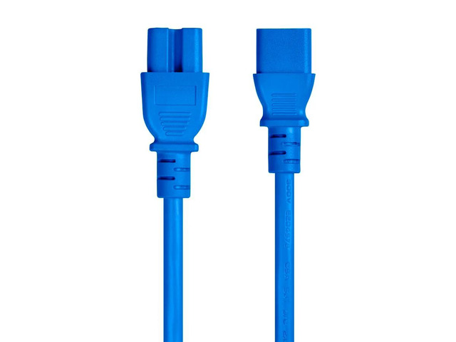 Monoprice 14AWG Heavy-Duty Computer Extension Power Cable / Cord - 6ft - Blue 15A 14AWG (IEC-320-C14 to IEC-320-C15)
