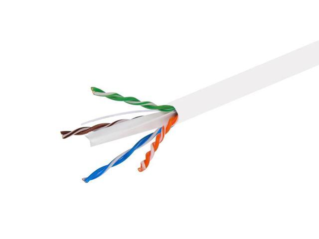 Monoprice Cat6 Ethernet Bulk Cable - 1000 Feet - White Network Internet Cord - Stranded, 550Mhz, UTP, Pure Bare Copper Wire, 24AWG