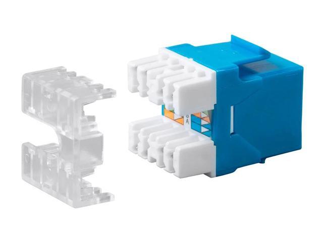 Monoprice Cat6 RJ-45 180-Degree Punch Down Keystone Dual IDC, Blue