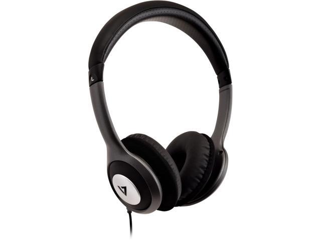 V7 Deluxe Stereo Headphones with Volume Control Black - image 2
