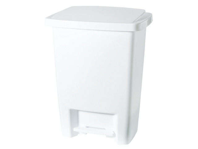 Rubbermaid Step-On Waste Can - 8.25 gal - Plastic - White - 6EA/Carton FG284187WHT