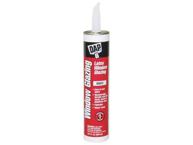 DAP 12108 Acrylic Latex Sealant, 10 oz, Cartridge, White, Acrylic Latex Base,