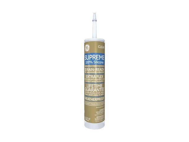 GE 2814816 Silicone Sealant, 10 oz, Cartridge, Clear, Silicone Base, Supreme