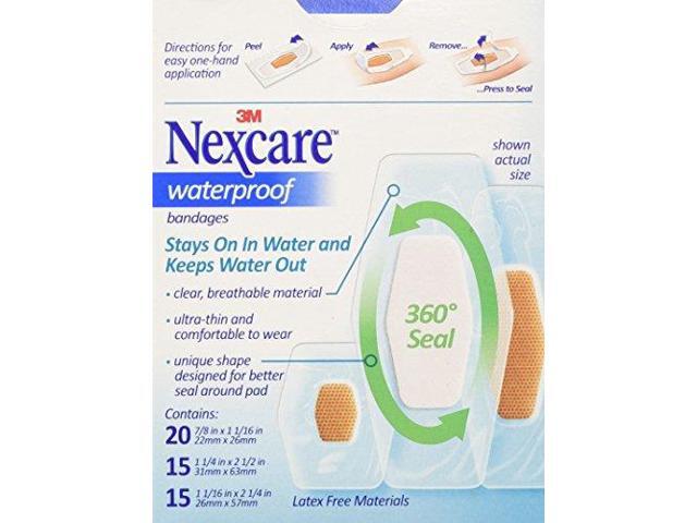 3m Nexcare Waterproof, Clear Bandages, Assorted Sizes, 50/Box 43250