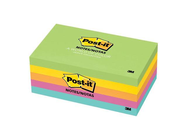3M 6555UC Ultra Color Notes 3 x 5 Five Colors Five 100-Sheet Pads Pack