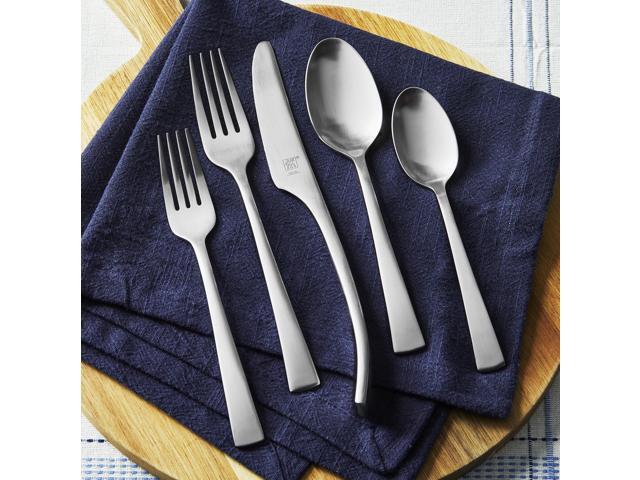 ZWILLING Bellasera (matte finish) 45-pc Satin Flatware Set, 18/10 Stainless Steel, Satin Finish (not polished)