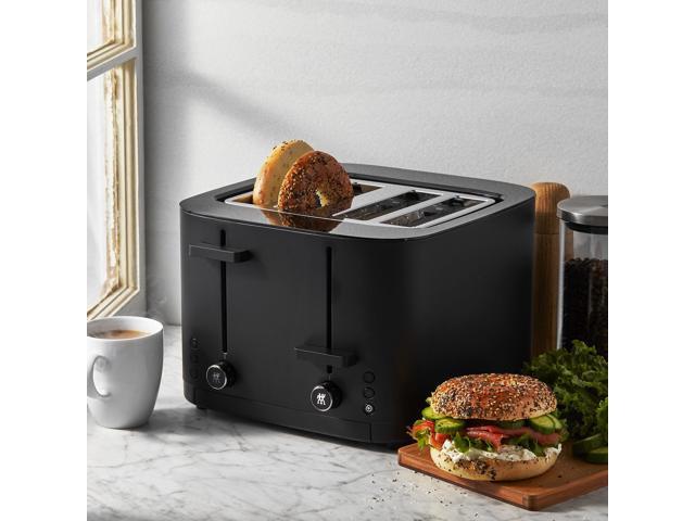 ZWILLING Enfinigy, 4-Slice Toaster with 4 Slots, Extra Wide 1.5' Slots for Bagels and Toast, Black