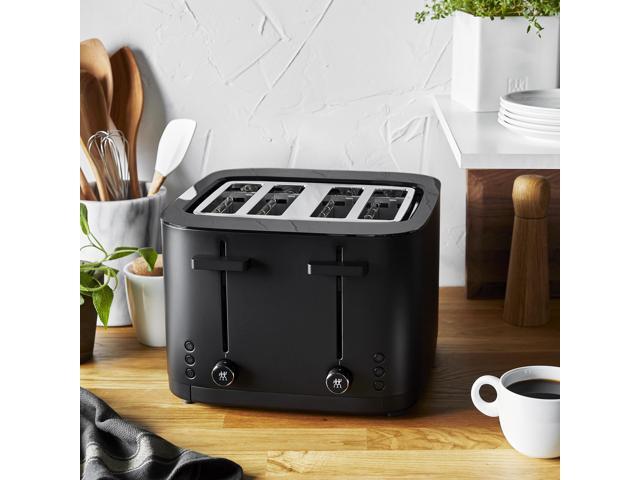 ZWILLING Enfinigy, 4-Slice Toaster with 4 Slots, Extra Wide 1.5' Slots for Bagels and Toast, Black