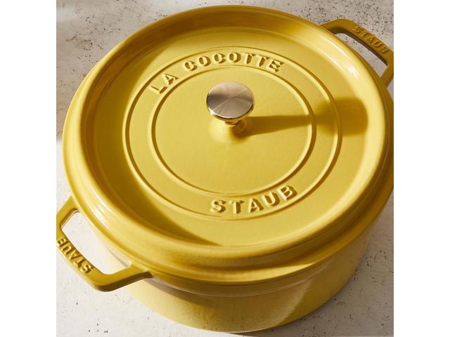 Staub Cast Iron 4-qt Round Dutch Oven - Citron