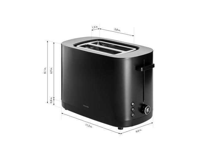 ZWILLING Enfinigy, 2-Slice Toaster, Extra Wide 1.5' Slots for Bagels and Toast, Black