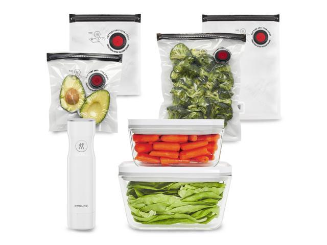 ZWILLING Fresh & Save 7-pc Vacuum Sealer Machine Starter Set, Sous Vide Bags, Meal prep, Airtight Food Containers Glass