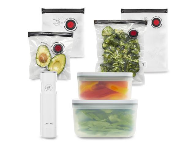 ZWILLING Fresh & Save 7-pc Vacuum Sealer Machine Starter Set, Sous Vide Bags, Meal prep, Airtight Containers