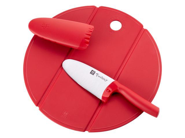 ZWILLING TWINNY Kids Chefs Knife and Silicone Cutting Board 2-pc Set, Red