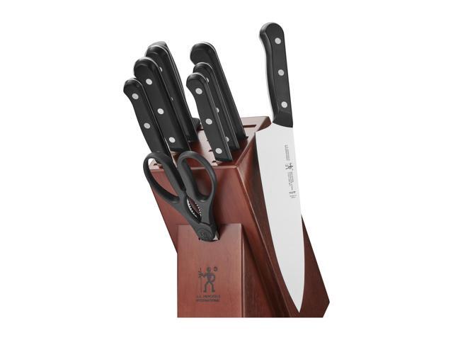 Henckels Solution 10-pc Knife block set, Chef Knife, Paring Knife, Utility Knife, Bread Knife, Black, Stainless Steel